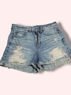 American Eagle Outfitters Light Wash Distressed Denim Shorts